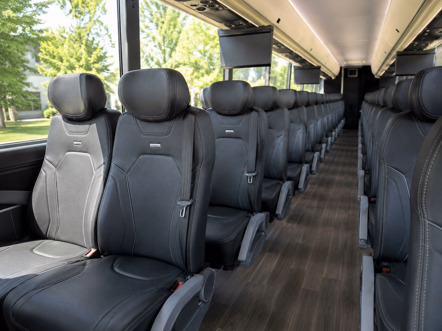 56 passenger charter bus inside