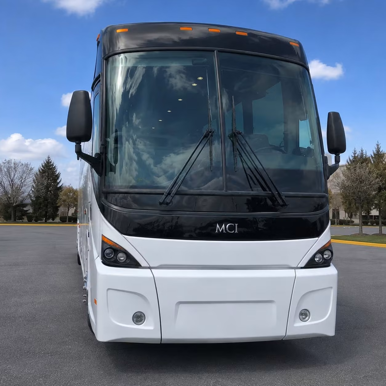a charter bus for bloomington church mission trips and service days